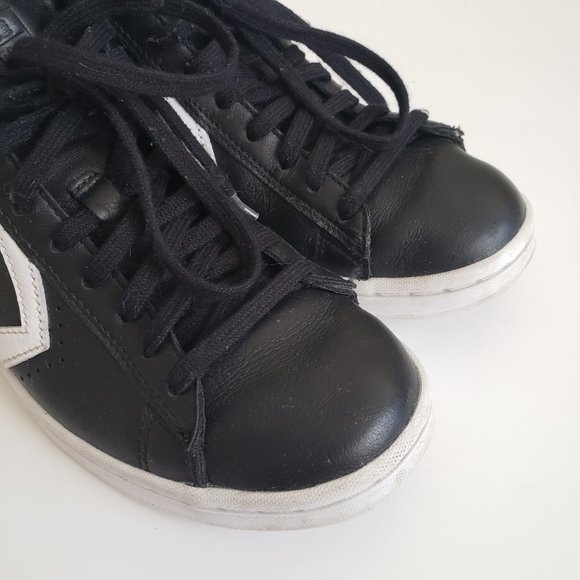 Converse Pro Leather Black White Mid Tops 5.5 - Picture 7 of 8